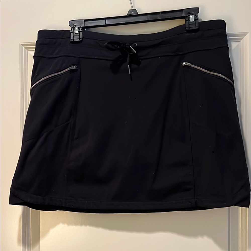 Athleta Black Skort with Zipper Details